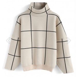 Chicwish Grid Turtleneck Sweater